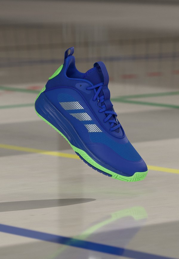 adidas Performance OWNTHEGAME 3.0 UNISEX - Basketball shoes - lucid blue/silver-coloured metallic/lime burst