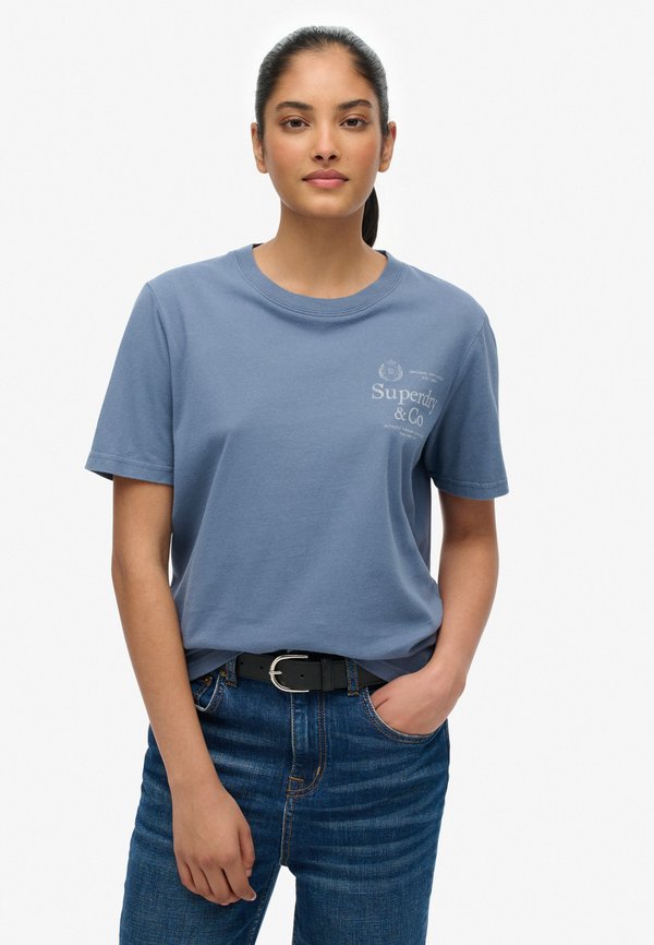 Superdry & Co SUPERDRY LUXE CASUAL RELAXED T-SHIRT.. - Print T-shirt - vintage indigo