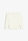 Bershka CROPPED V-NECK SHORT SLEEVE JACKET - CARDIGAN - Cardigan - beige