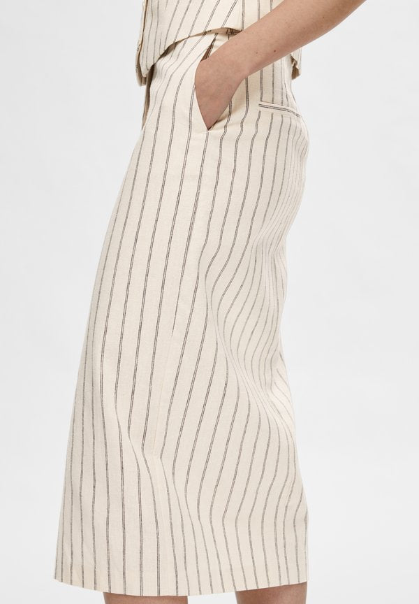 Selected Midi pinstripe