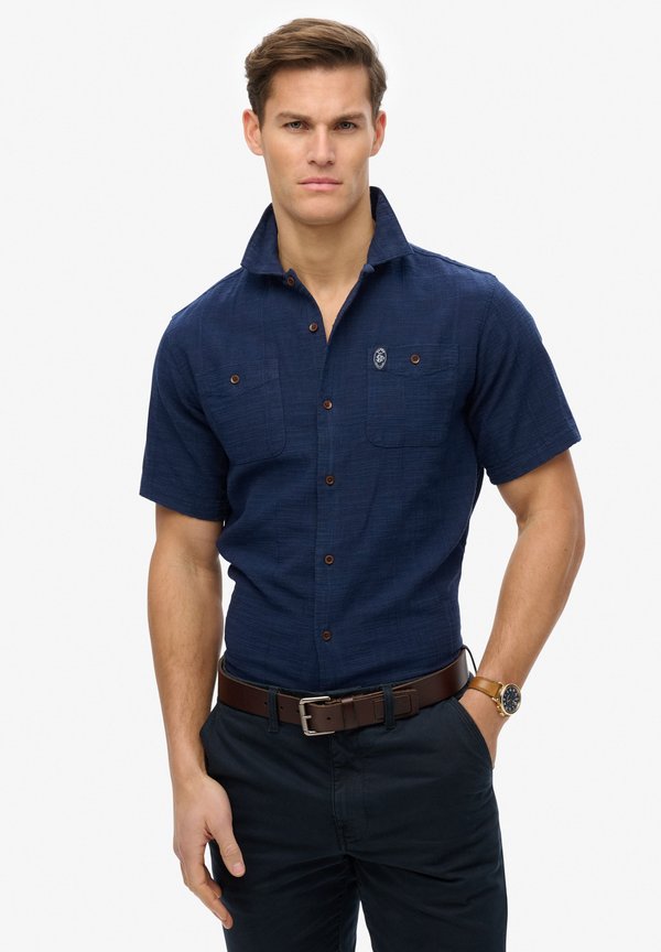 Superdry & Co THE MERCHANT STORE - SHORT SLEEVE TEXTURED  - Shirt - lauren navy