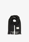 TOM TAILOR MIT FRANSEN - Scarf - deep black