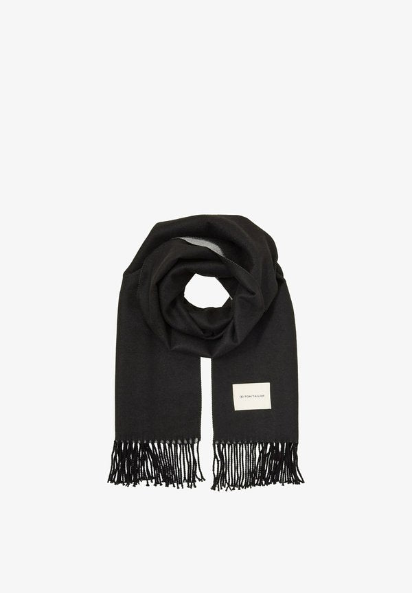 TOM TAILOR MIT FRANSEN - Scarf - deep black
