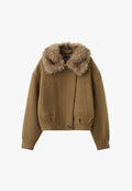 Mango Faux leather jacket - brown