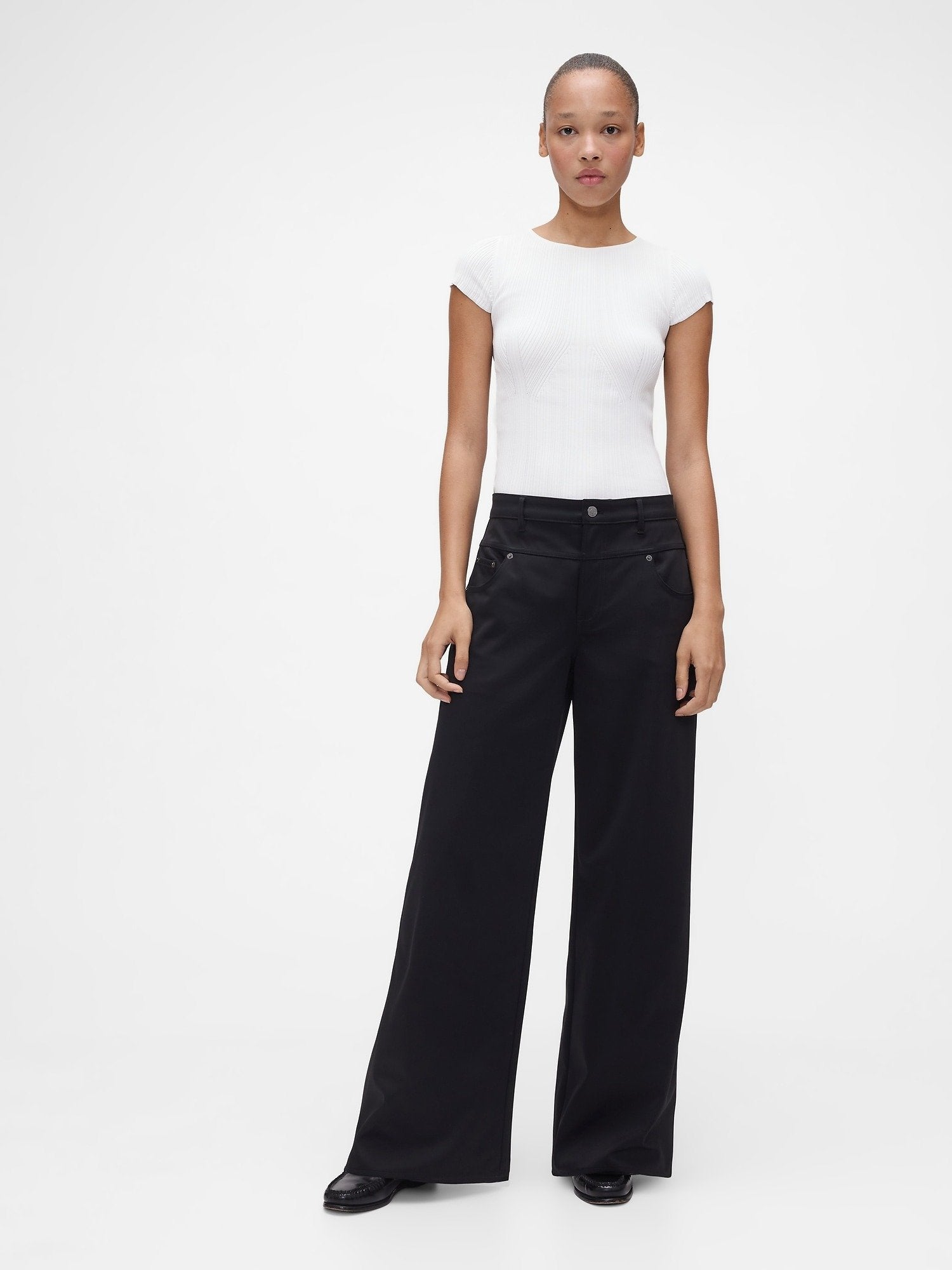 GAP GAPSTUDIO LOW RISE SATIN BAGGY PANTS