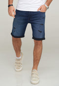 Jack & Jones JJIRICK JJIINFINITY - Denim shorts - dark blue denim