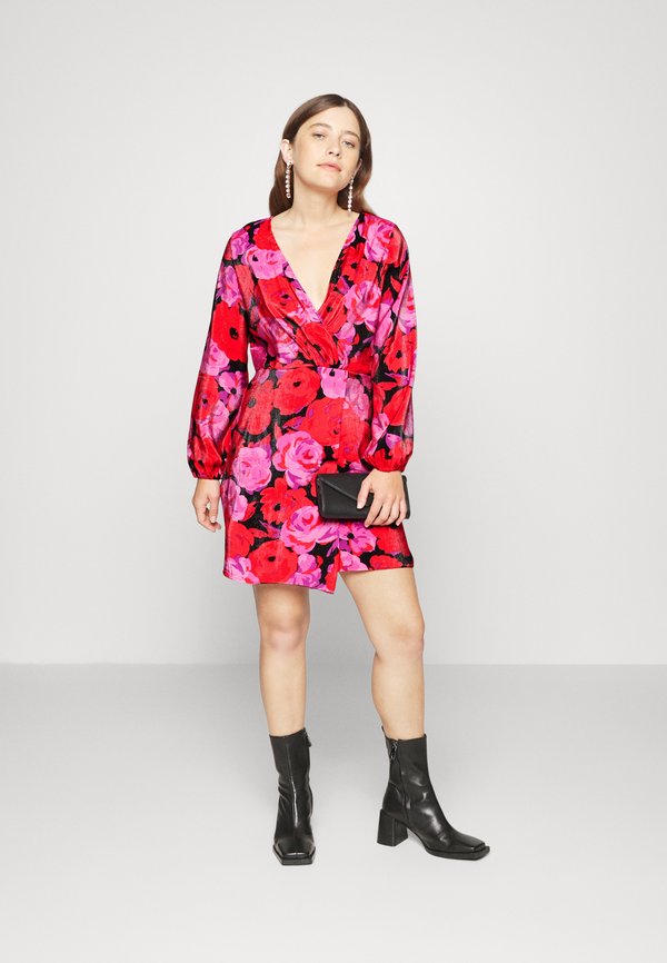 VILA Petite VIFLORA SHORT WRAP DRESS