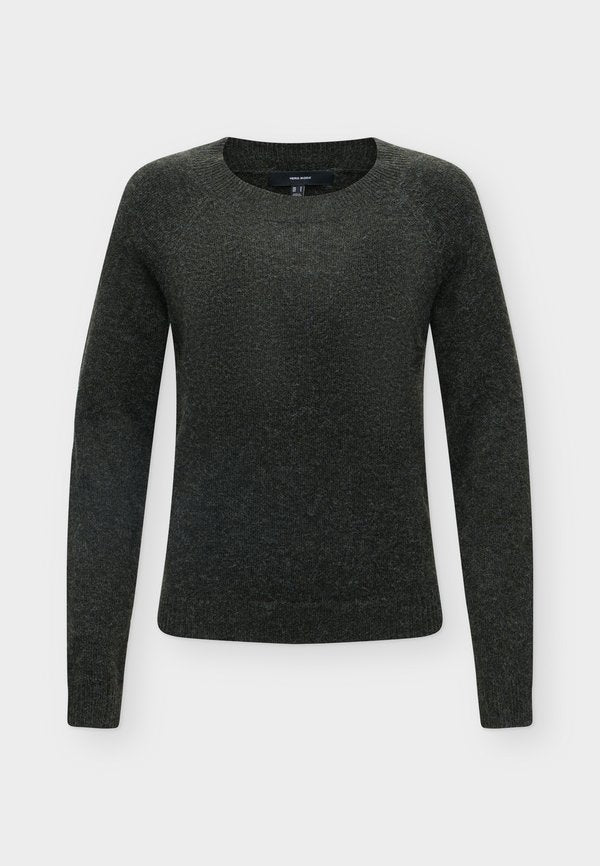 Vero Moda VMDOFFY O NECK - Jumper - forest night detail/black melange