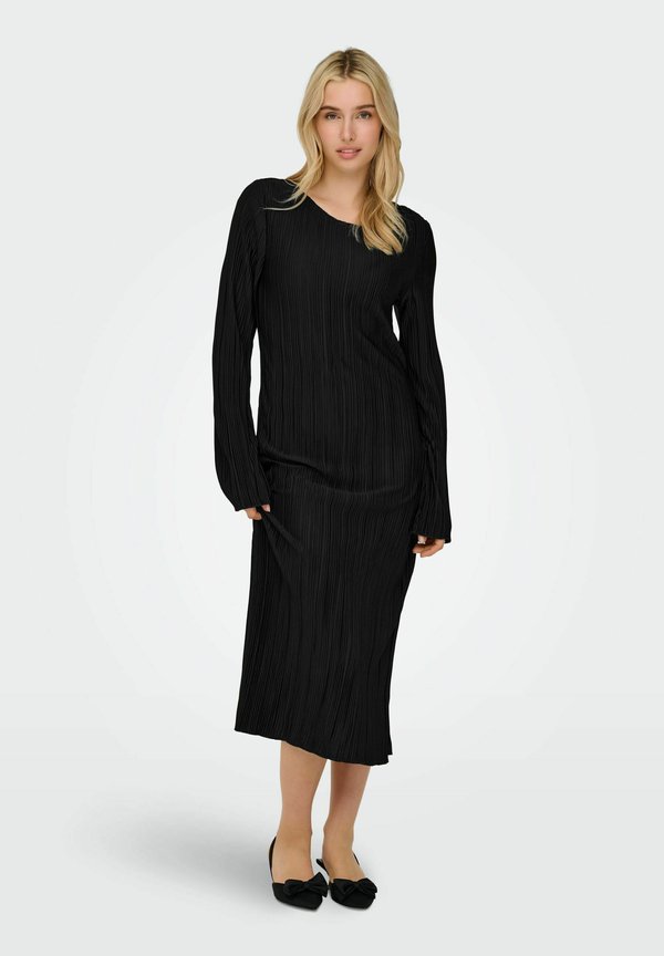 ONLY Plissé ONLPERY Midi - Jersey dress - black