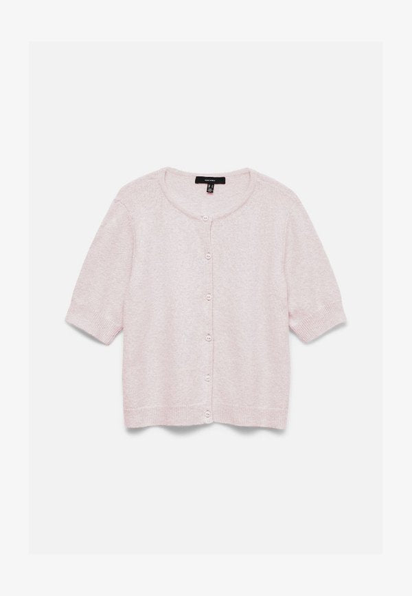 Vero Moda VMDOFFY 2/4 O-NECK BUTTON CARDIGAN NOOS - Cardigan - pink-a-boo