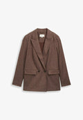 TOM TAILOR LOOSE FIT - Blazer - dark pecan brown structure