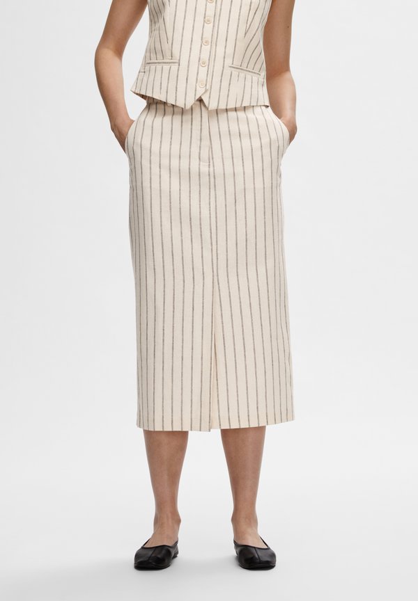 Selected Midi pinstripe