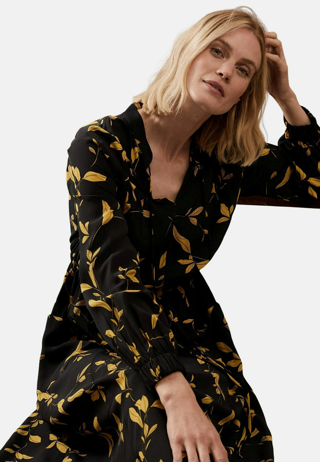 Marks & Spencer FLORAL BELTED MAXI WAISTED