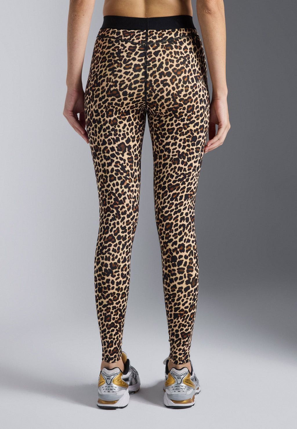 Even&Odd active FULL LENGTH HIGH RISE LEOPARD PRINT LEGGINGS WITH CONTRAST WAISTBAND