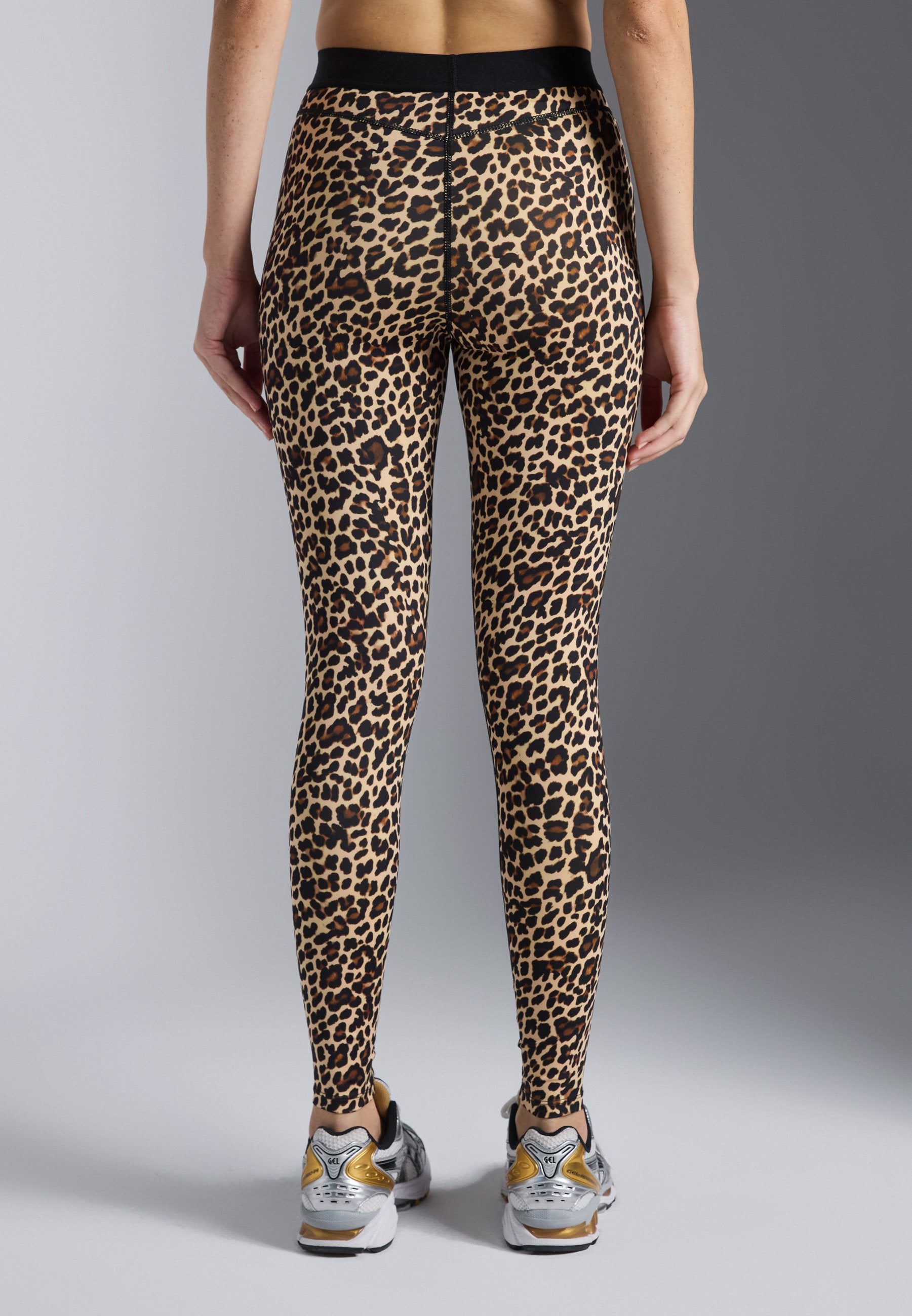 Even&Odd active FULL LENGTH HIGH RISE LEOPARD PRINT LEGGINGS WITH CONTRAST WAISTBAND