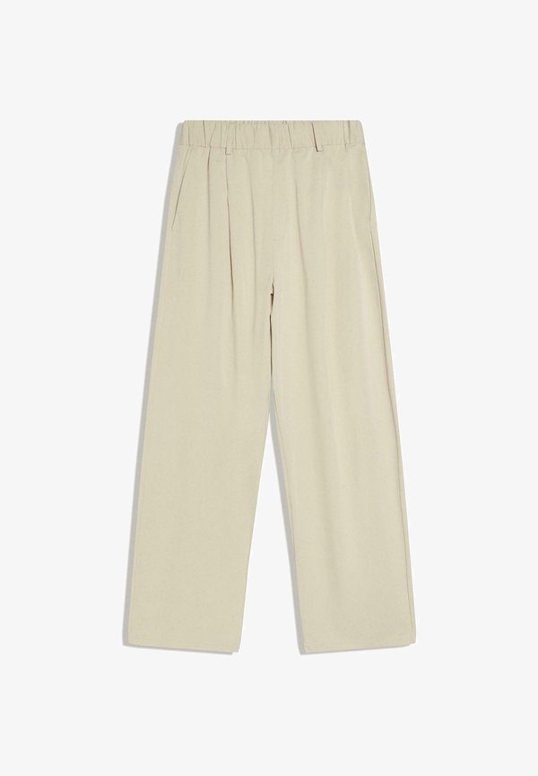 Bershka SUPER DARTED - Trousers - stone