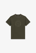 Guess T-SHIRT MIT GESTICKTEM LOGO - Print T-shirt - dunkelgrün