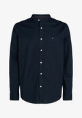 Tommy Hilfiger TH FLEX REGULAR FIT GRANDAD COLLAR SHIRT - Shirt - desert sky