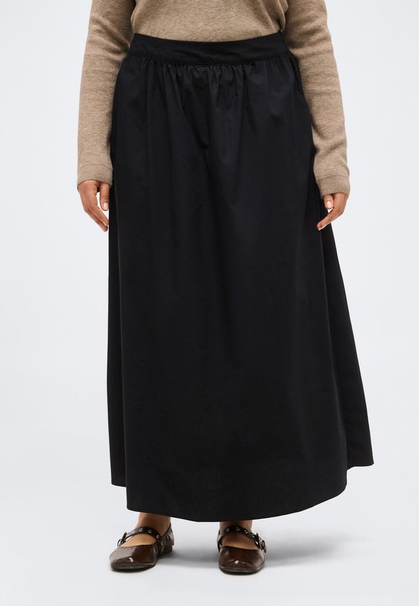Vero Moda Curve VMCJARLOTTE ANKLE SKIRT - Maxi skirt - black