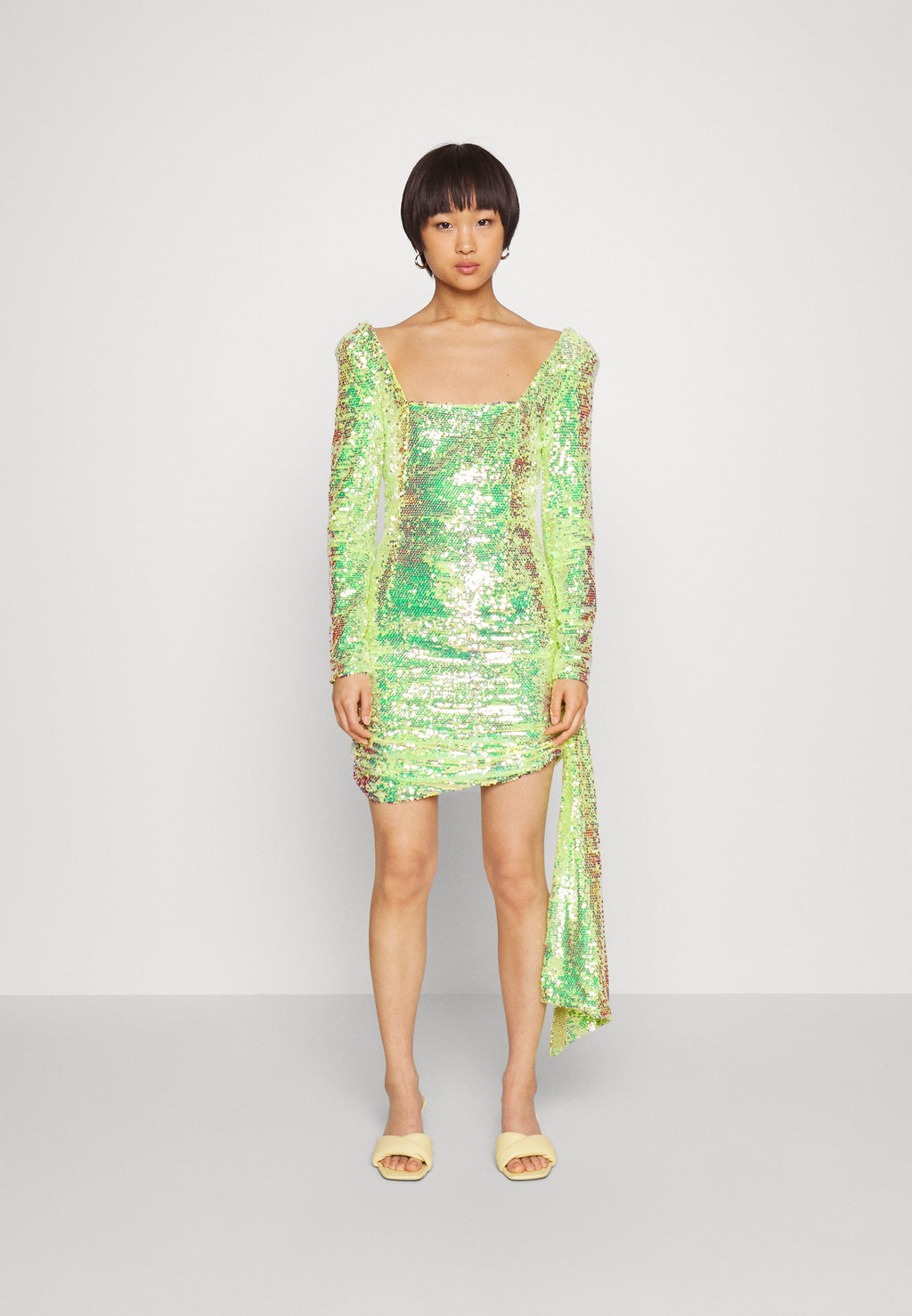 Glamorous Petite MINI SEQUIN DRESS TIE DETAIL