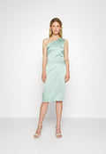 WAL G. WGXZL WEDDING - JOY ONE SHOULDER RUFFLE MIDI DRESS