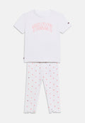 PRINT POINTELLE JERSEY T-SHIRT AND LEGGINGS SET Media 1