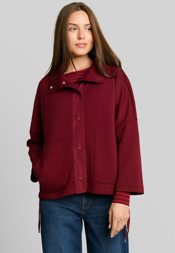 TOM TAILOR TOM TAILOR STRICK & SWEATSHIRTS BOXY FIT SCUBA SWEATJACKE MIT TASCHEN - Summer jacket - preppy plum