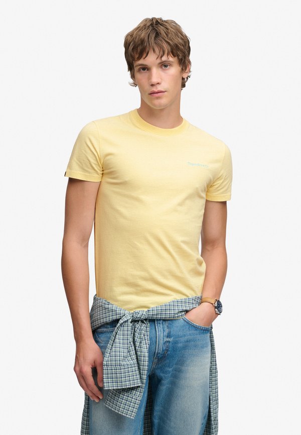 Superdry & Co SUPERDRY ESSENTIAL COMPANY LOGO EMBROIDERED T-SHIRT.. - Basic T-shirt - pastel yellow fluro blue