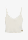 Superdry & Co ATHLETIC ESSENTIALS V NECK - Top - desert bone off white