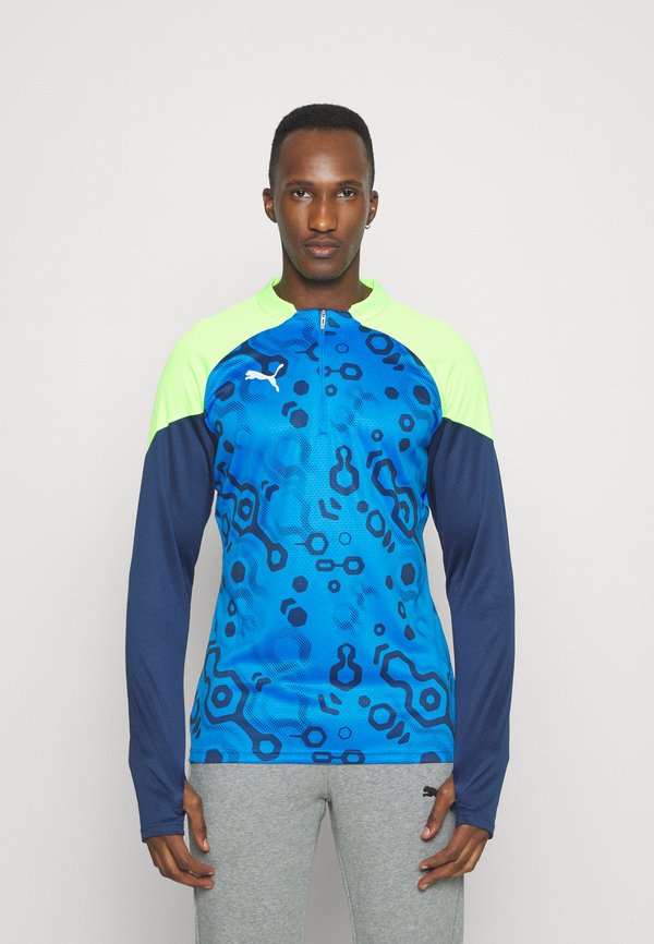 Puma INDIVIDUALCUP 1/4 ZIP - Long sleeved top - persian blue/pro green