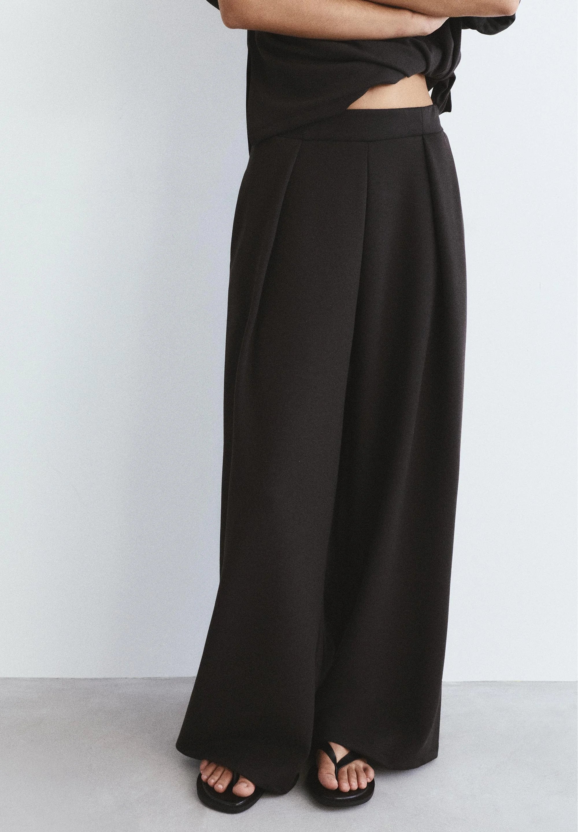 PULL&BEAR WIDE-LEG - Trousers - dark grey