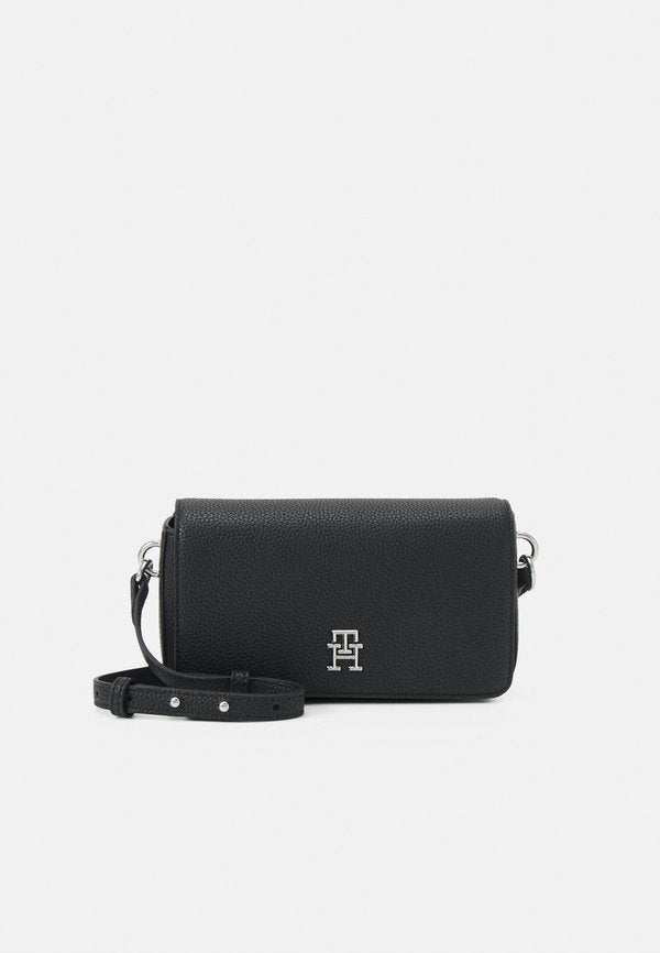 Tommy Hilfiger EMBLEM FLAP CROSSOVER - Cross body bag - black