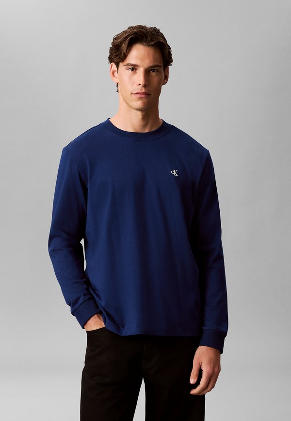 Calvin Klein Jeans LS EASY MONOGRAM TEE - Long sleeved top - estate blue