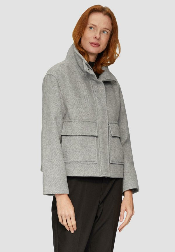 s.Oliver MIT AUFGESETZTEN TASCHEN - Summer jacket - grau meliert