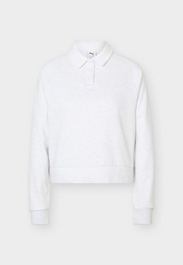 Puma PUMA CLASS RELAXED LONGSLEEVE POLO FL - Sweatshirt - white glow heather