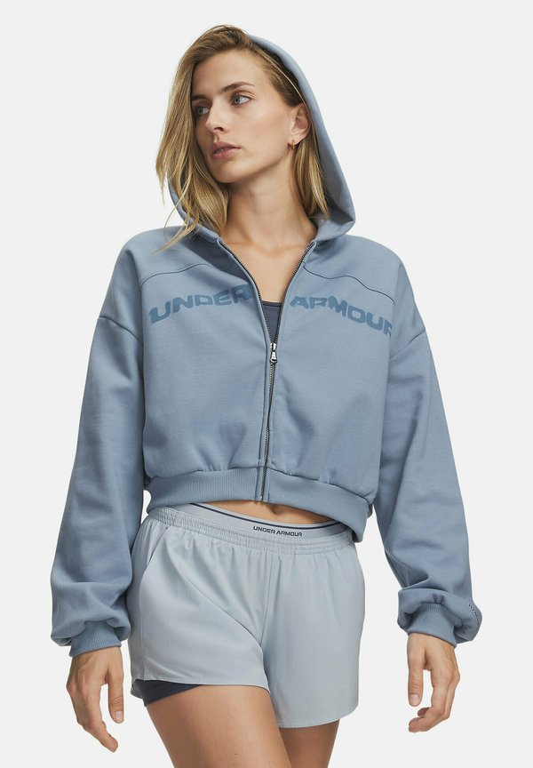 Under Armour ICON FLEECE WORDMARK - Zip-up sweatshirt - blue wind