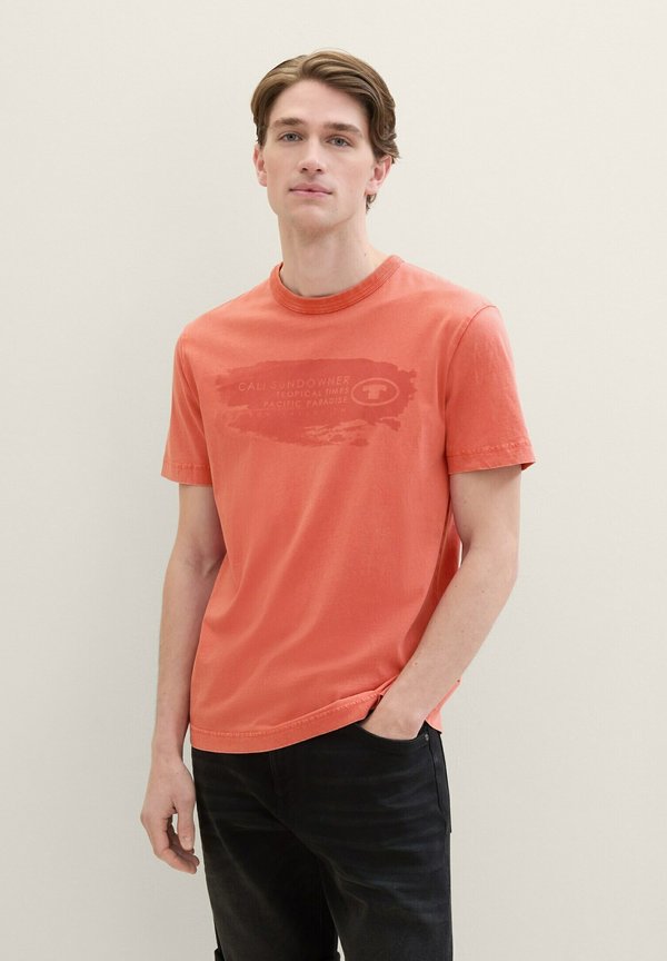 TOM TAILOR MIT TEXT - Print T-shirt - flamingo flower