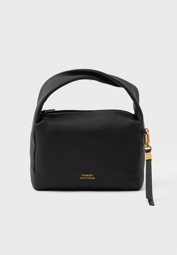 Tommy Hilfiger CITY LEATHER TWIST HANDLE BAG - Handbag - black