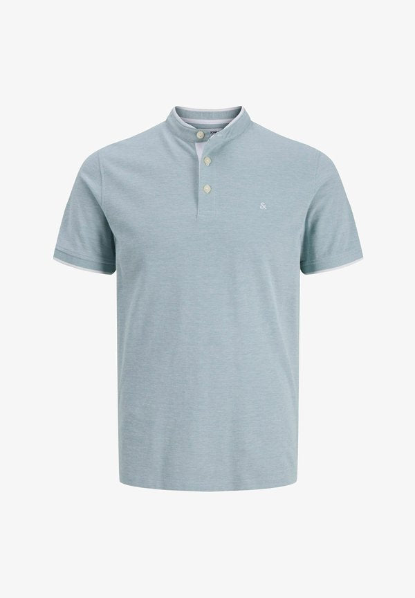 Jack & Jones JJEPAULOS MAO POLO SS NOOS - Basic T-shirt - mineral blue