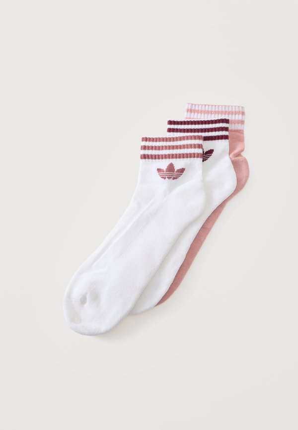 adidas Originals 3S ANKLE S 3PACK UNISEX - Socks - white/mauve