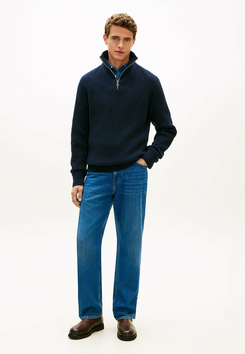FISHERMAN RIB-KNIT RELAXED JUMPER WITH WOOL Media 2