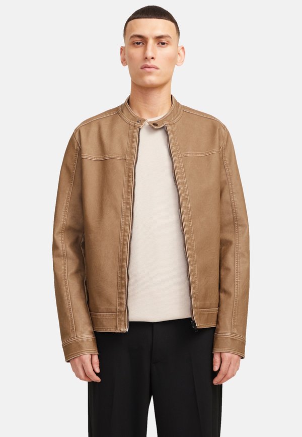 Jack & Jones Synthetic leather Synthetic leather - Faux leather jacket - braun