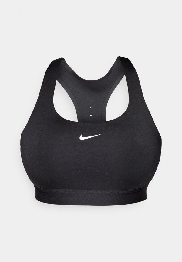 Nike Performance SWIFT BRA - High support sports bra - black/silver-coloured