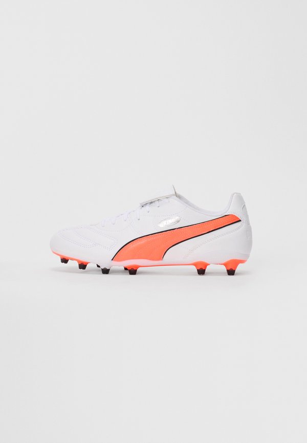 Puma KING LIGA FG/AG - Football boots artificial grass - white/glowing red/black