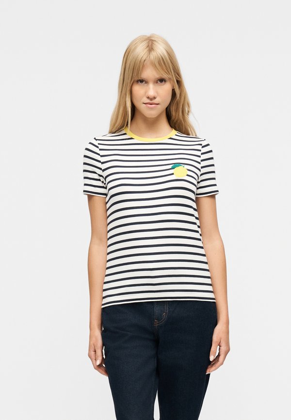 ONLY ONLHEART - Print T-shirt - cloud dancer/night sky