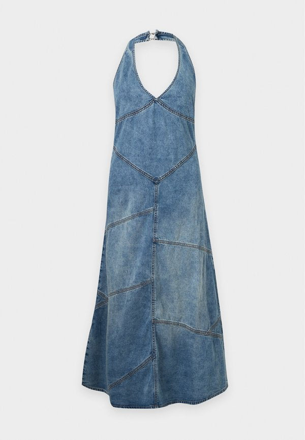 EB Denim DELPHI PIECED HALTER DRESS