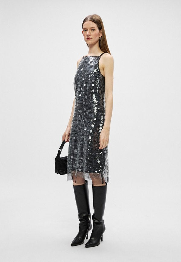 DKNY PAILETTES SEQUINS SLIP DRESS