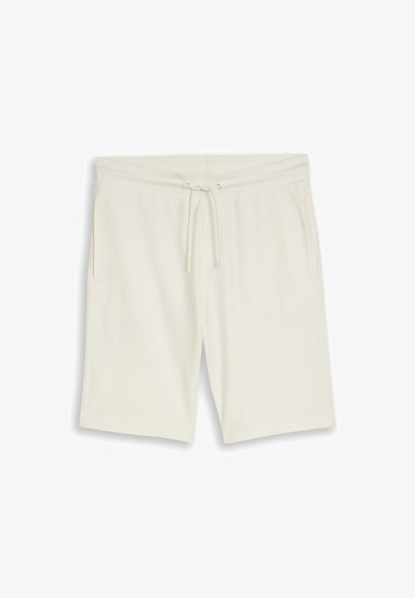 TOM TAILOR STRUCTURED SHORTS - Tracksuit bottoms - gardenia white