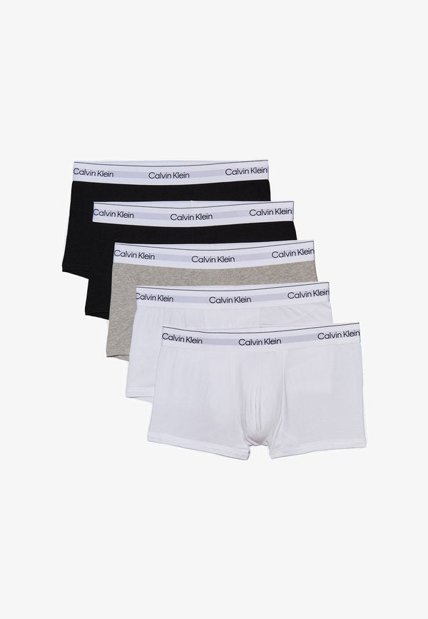 Calvin Klein Underwear LOW RISE TRUNK ICON COTTON STRETCH 5 PACK - Trunks - white/heather