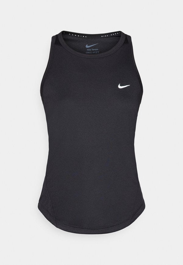 Nike Performance TEMPO TANK - Top - black/silver-coloured